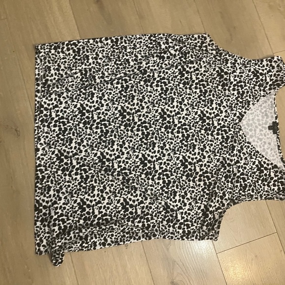 Talb's Black and White Leopard Print Sleeveless Top 3X - Picture 6 of 12